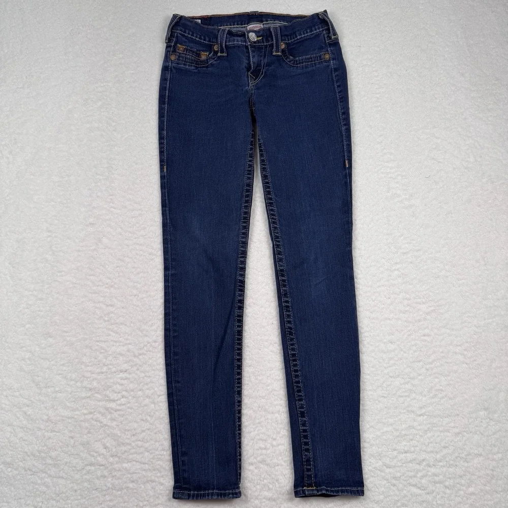 True Religion‎ Jeans Women 29 Casey Skinny Stretch Dark Wash USA Made Blue Denim